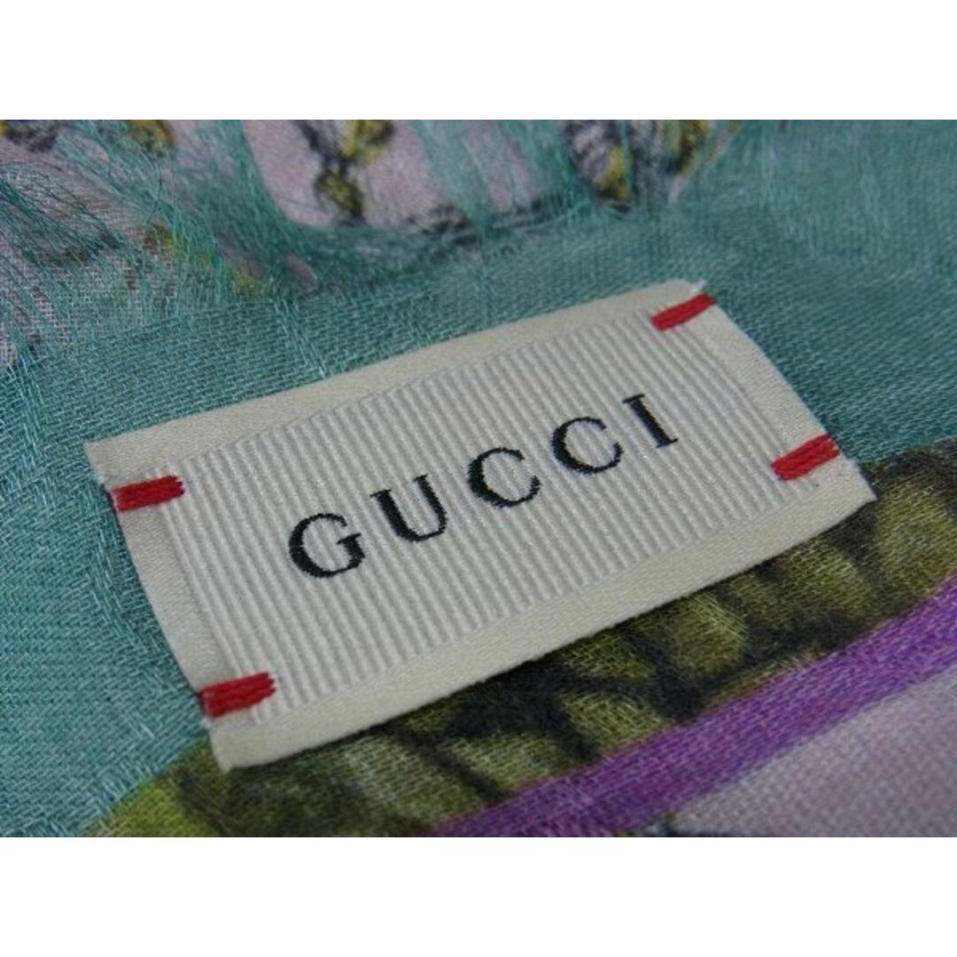 Gucci(グッチ)の■新品■未使用■ GUCCI グッチ ヒグチユウコ レーヨン×シルク アニマル スカーフ ピンク系×グリーン系 AP9663  メンズのファッション小物(その他)の商品写真