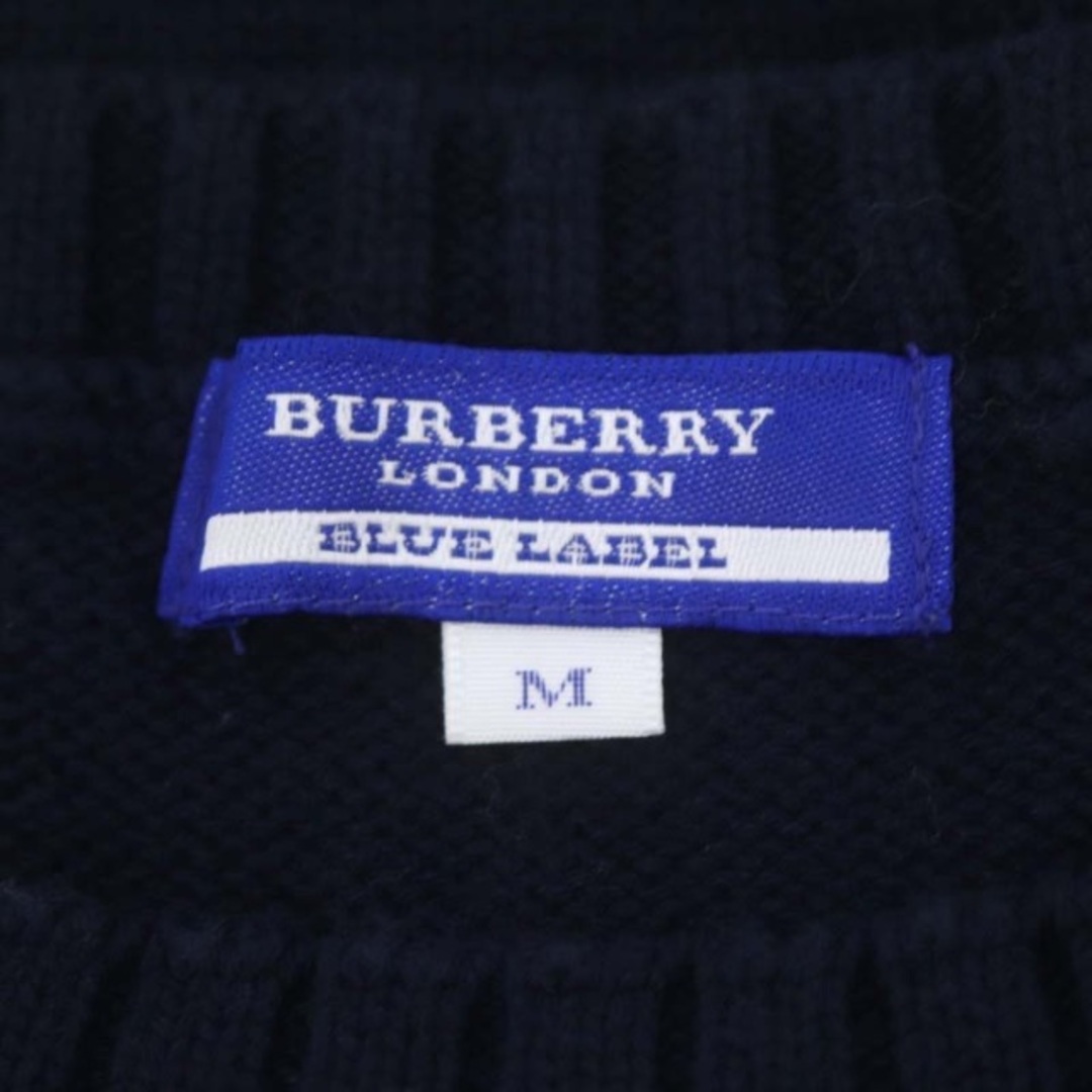 BURBERRY BLUE LABEL(バーバリーブルーレーベル)のバーバリーブルーレーベル コットンロゴニット セーター 七分袖 M レディースのトップス(ニット/セーター)の商品写真