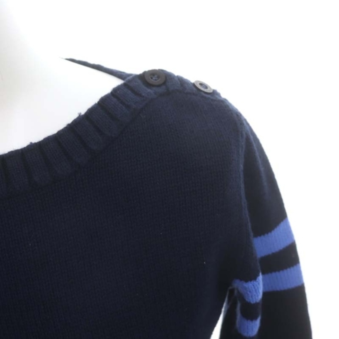 BURBERRY BLUE LABEL(バーバリーブルーレーベル)のバーバリーブルーレーベル コットンロゴニット セーター 七分袖 M レディースのトップス(ニット/セーター)の商品写真