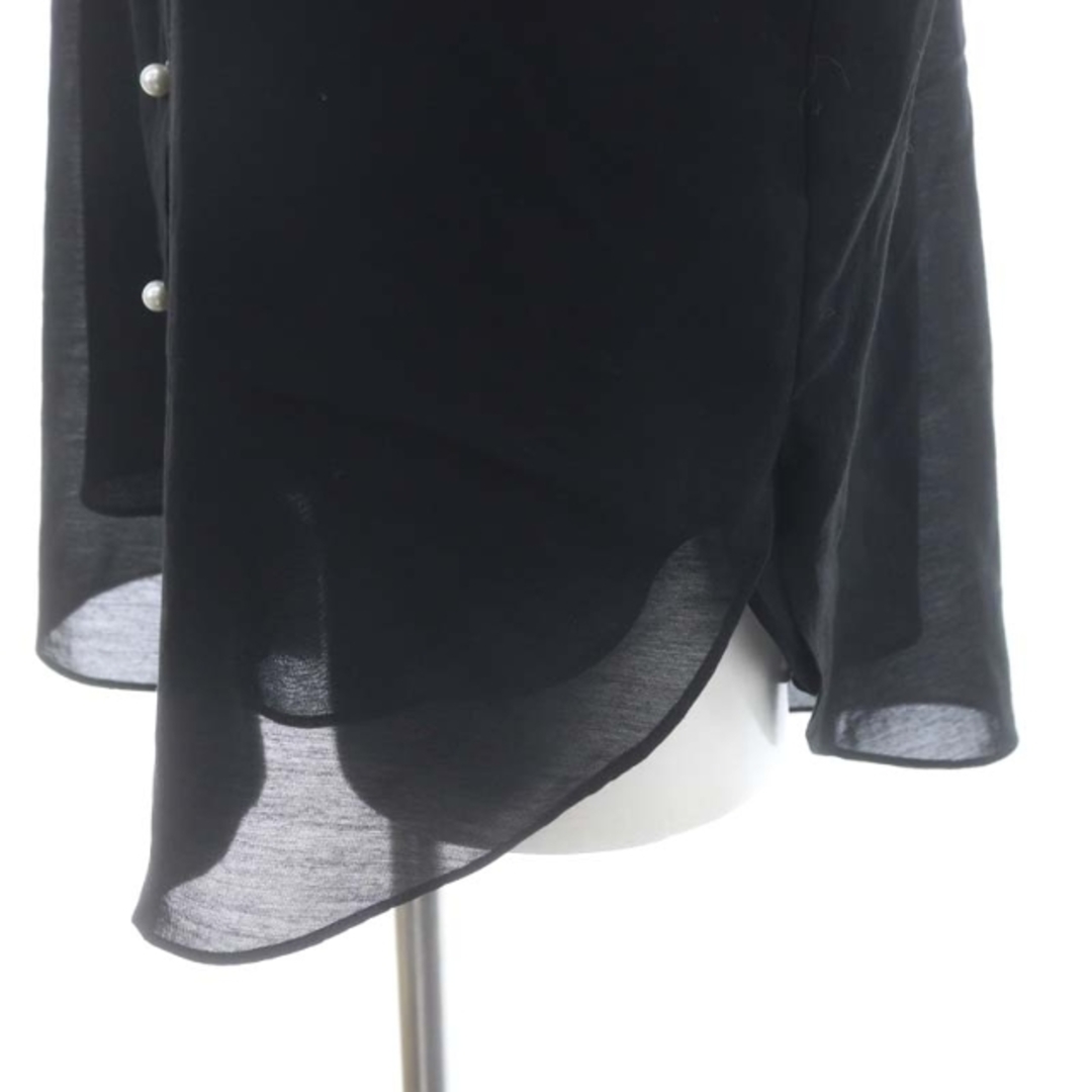 JUSGLITTY(ジャスグリッティー)のジャスグリッティー 21SS パール釦エアリーフレンチブラウス シャツ M 黒  レディースのトップス(シャツ/ブラウス(半袖/袖なし))の商品写真