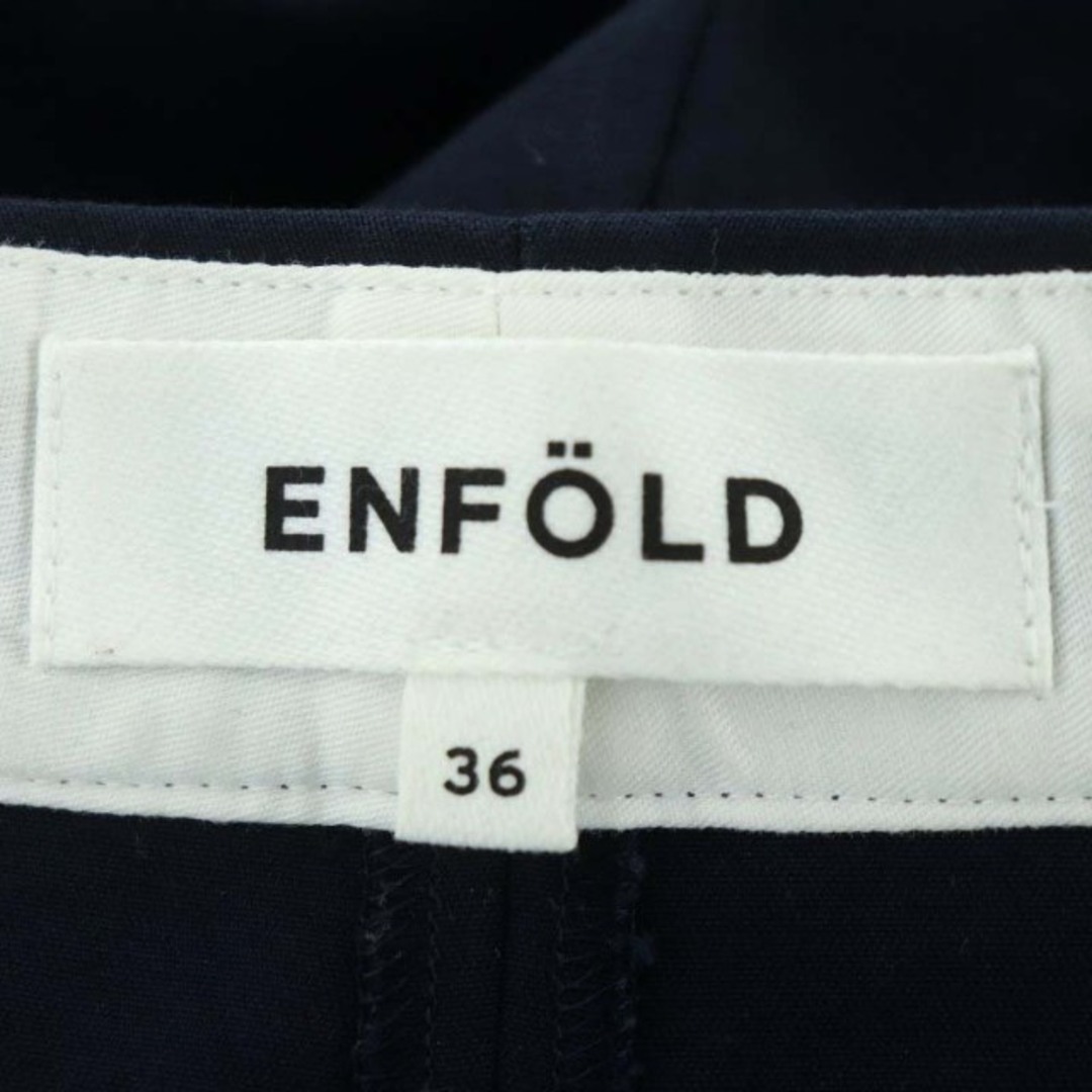 ENFOLD(エンフォルド)のエンフォルド タック ワイドパンツ ロールアップ ジッパーフライ 36 紺 レディースのパンツ(その他)の商品写真