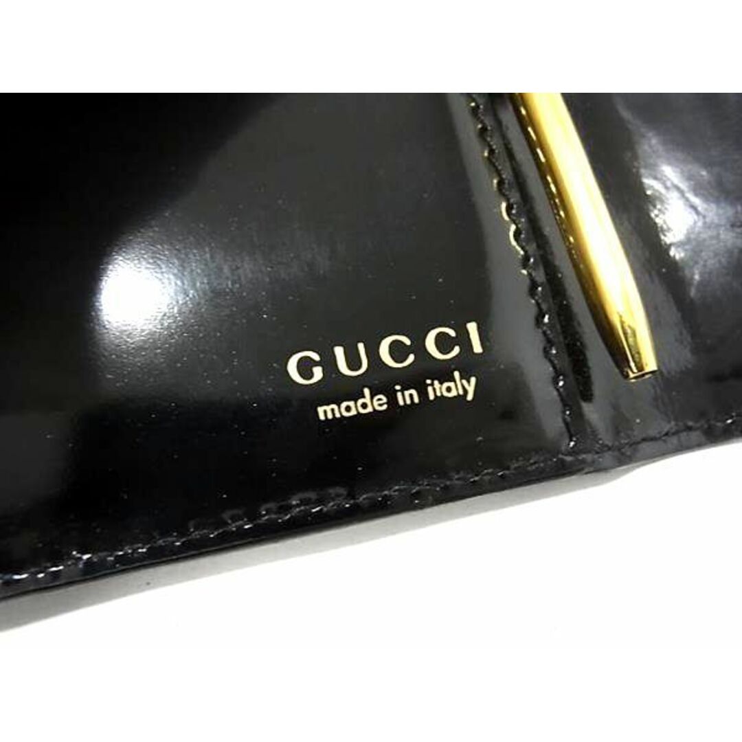 Gucci(グッチ)の■新品同様■ GUCCI グッチ パテントレザー 手帳カバー メモ帳 ボールペン付き ステーショナリー  ブラック系 AT9064  インテリア/住まい/日用品の文房具(ノート/メモ帳/ふせん)の商品写真