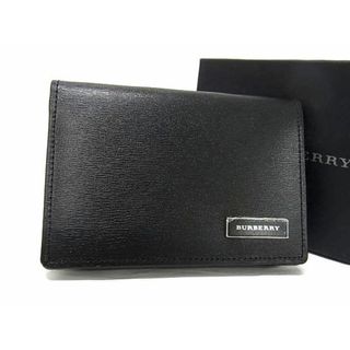 バーバリー(BURBERRY)の■新品■未使用■ BURBERRY バーバリー 内部ノバチェック レザー 二つ折り カードケース 名刺入れ メンズ ブラック系 AT9056 (その他)