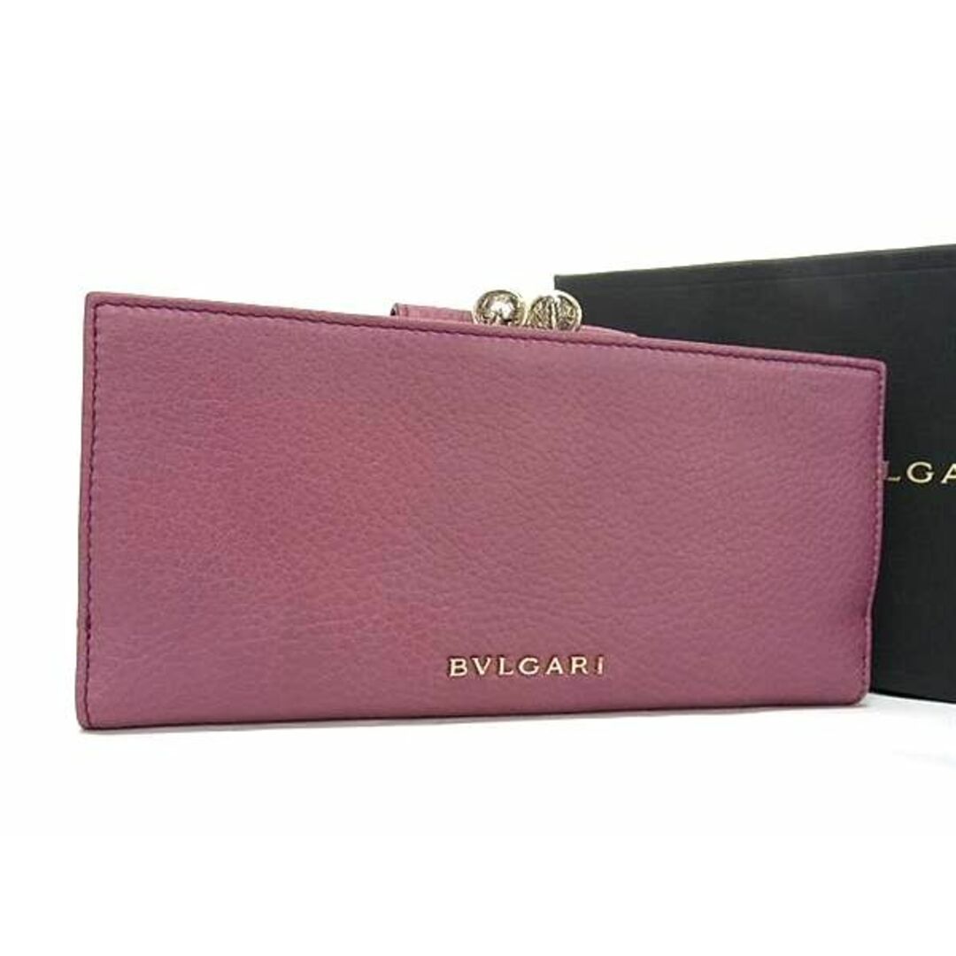 ■新品■未使用■ BVLGARI ブルガリ モネーラ レザー がま口 二つ折り 長財布 ウォレット レディース パープル系 AS6719 