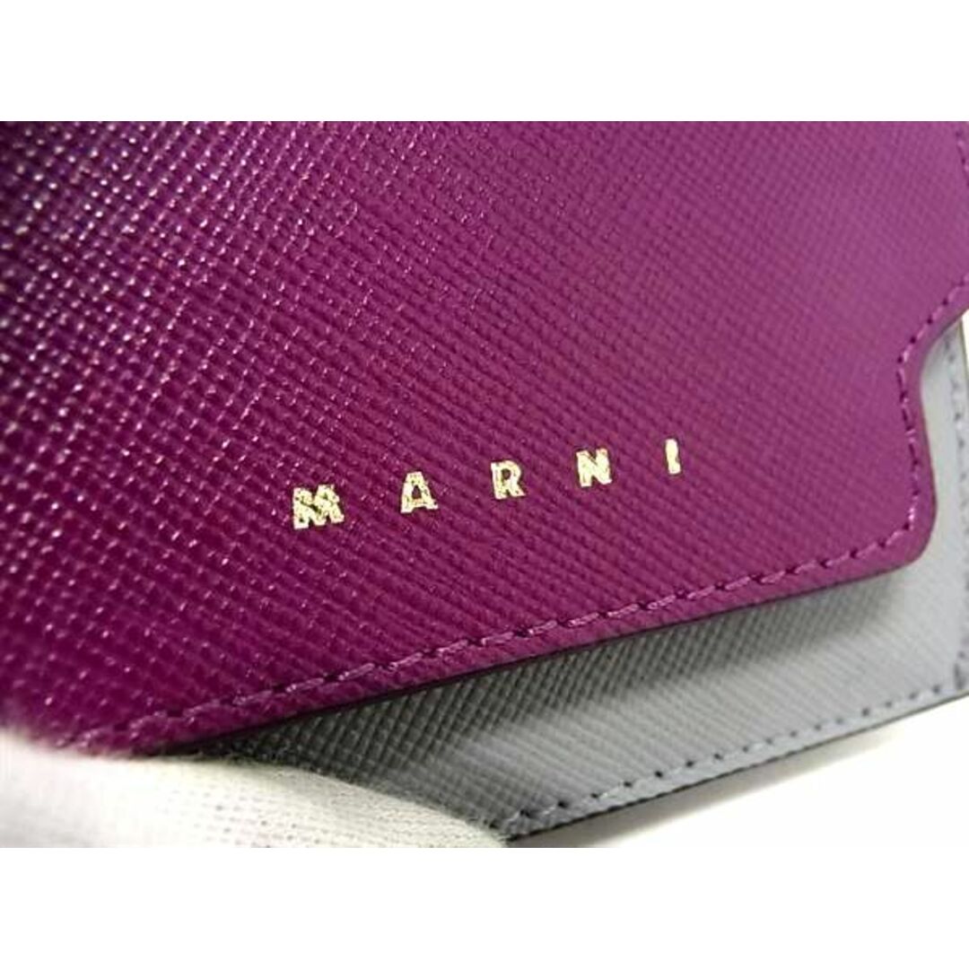 Marni(マルニ)の■新品■未使用■ MARNI マルニ レザー コンパクト 三つ折り 財布 ウォレット レディース グレー系×パープル系 AU7701  レディースのアクセサリー(その他)の商品写真