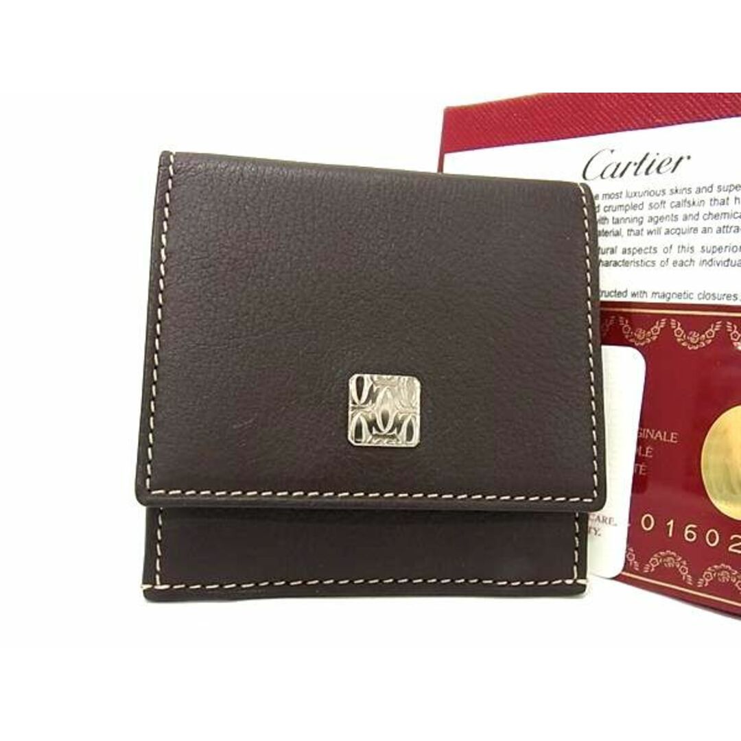 レザーサイズ■新品■未使用■ Cartier カルティエ マストライン レザー コインケース コインパース 小銭入れ ブラウン系 CC0819