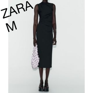 ザラ(ZARA)のフィットワンピースドレープサイド(ロングワンピース/マキシワンピース)