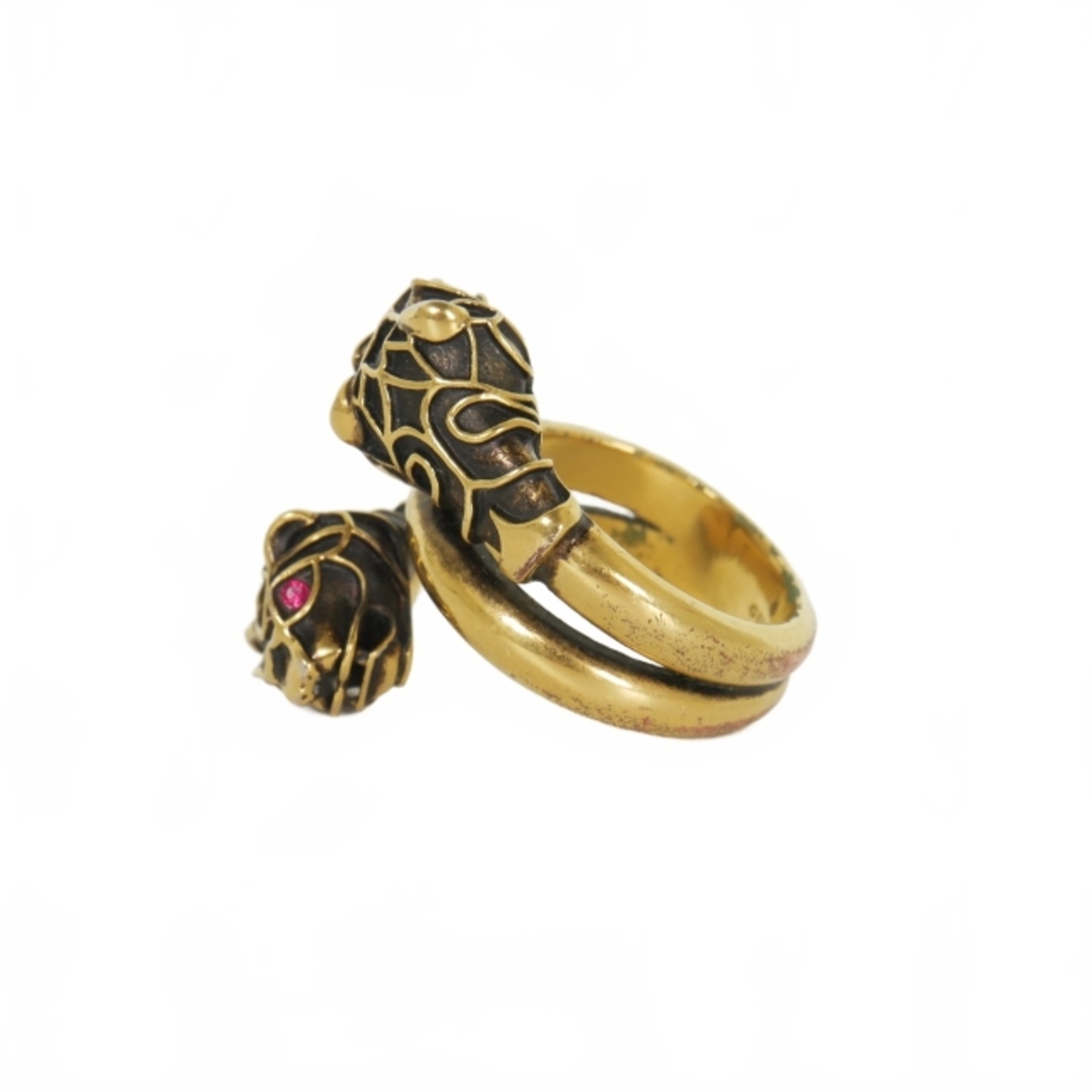 Gucci(グッチ)のグッチ GUCCI タイガーヘッドリング 指輪 19号 アンティークゴールド メンズのアクセサリー(リング(指輪))の商品写真
