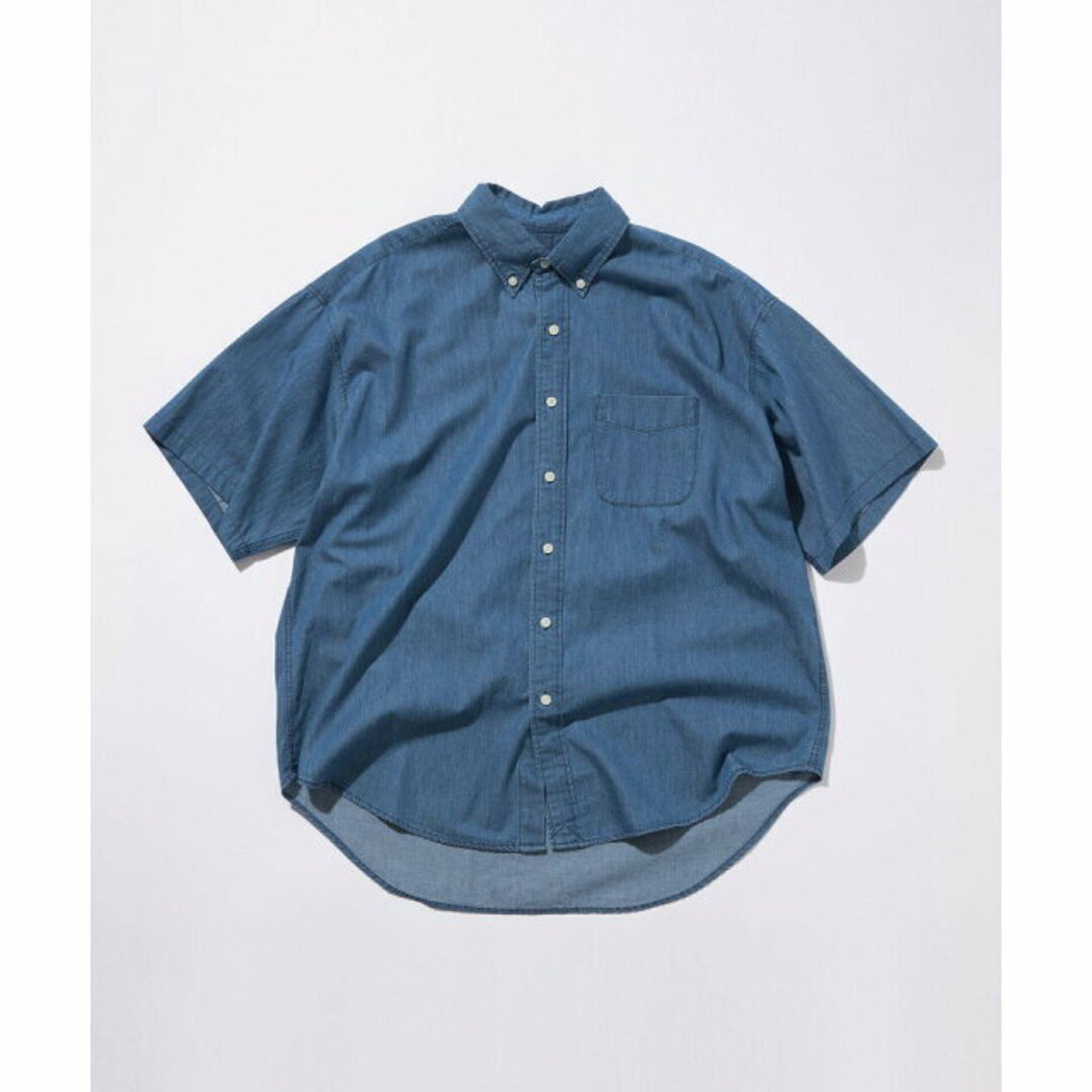 UNITED ARROWS green label relaxing(ユナイテッドアローズグリーンレーベルリラクシング)の【NAVY】【M】<GLR or>オーバーサイズ デニム 半袖 シャツ -ユニセックス- レディースのトップス(シャツ/ブラウス(長袖/七分))の商品写真