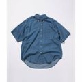 【NAVY】<GLR or>オーバーサイズ デニム 半袖 シャツ -ユニセックス