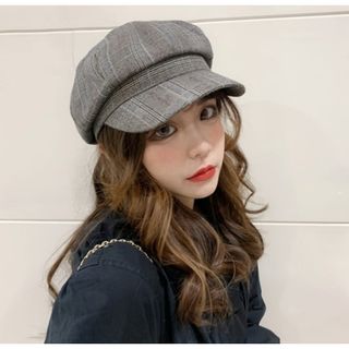 お洒落ハンチング帽 大人女子 CAP 帽子 シンプル 調整可能 GRAY ④(ハンチング/ベレー帽)