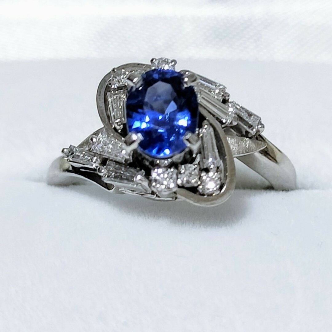 ダイヤモンド×サファイア リング Pt900 0.99ct 6.9g レディースのアクセサリー(リング(指輪))の商品写真