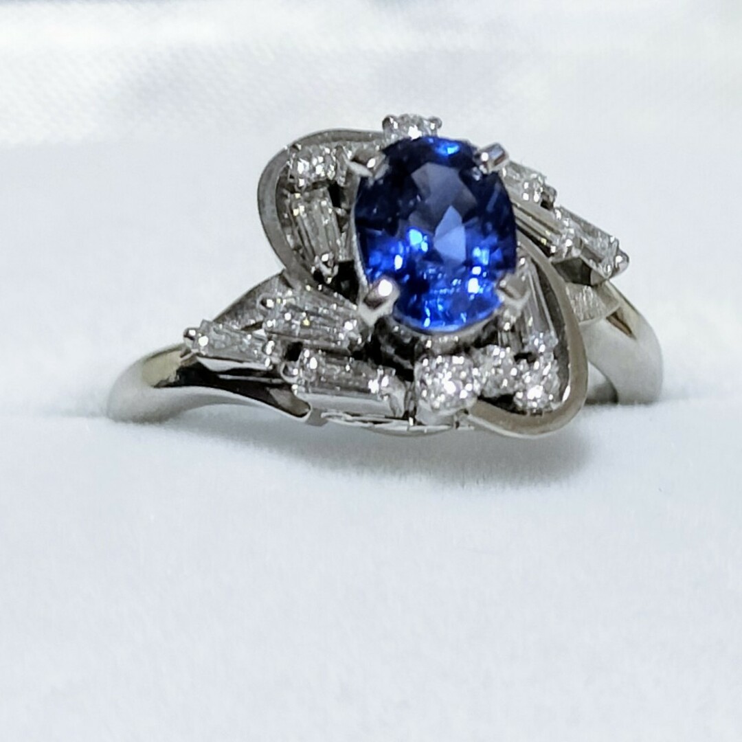 ダイヤモンド×サファイア リング Pt900 0.99ct 6.9g レディースのアクセサリー(リング(指輪))の商品写真