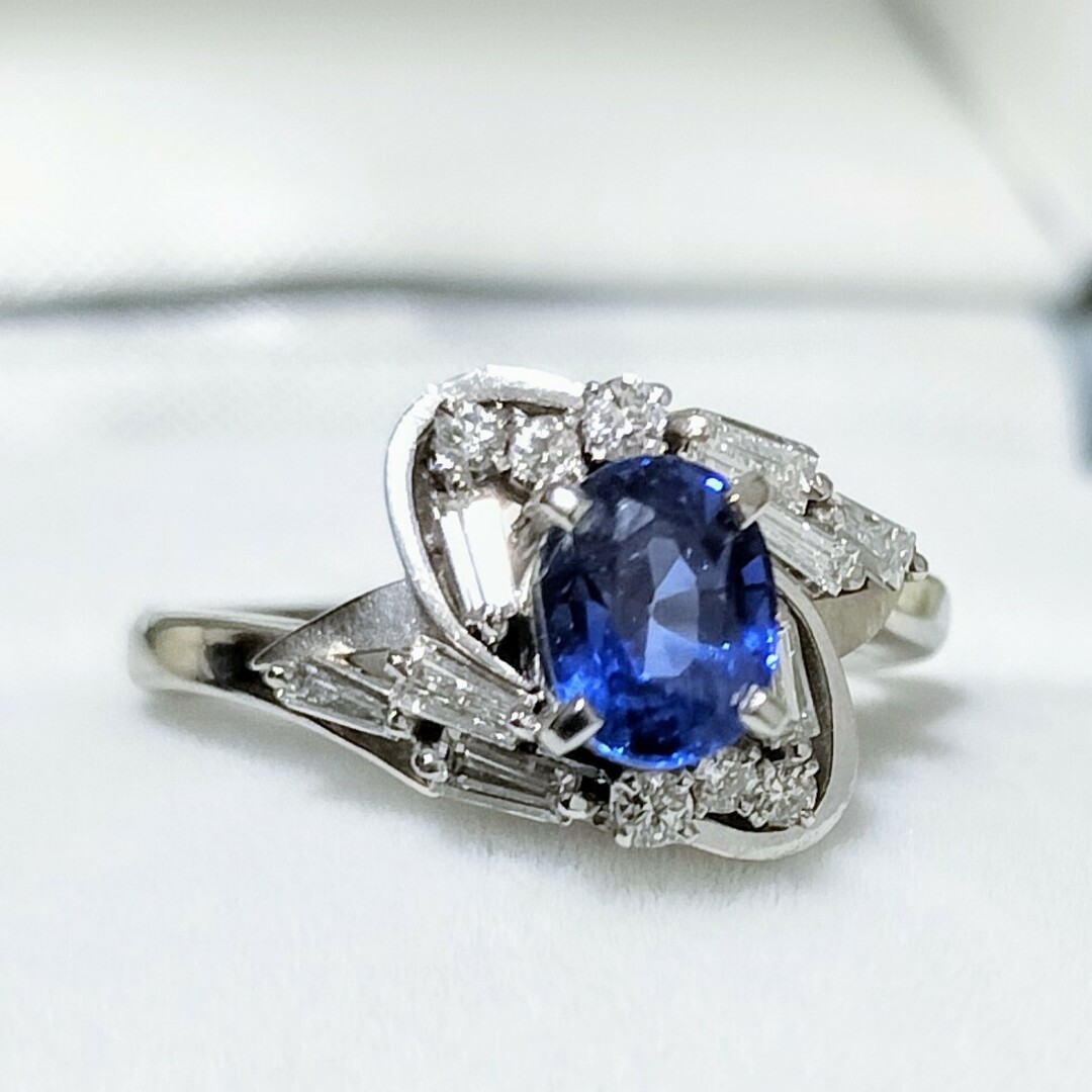 ダイヤモンド×サファイア リング Pt900 0.99ct 6.9g レディースのアクセサリー(リング(指輪))の商品写真