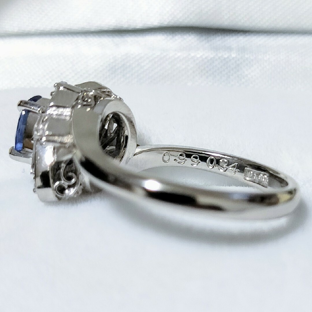 ダイヤモンド×サファイア リング Pt900 0.99ct 6.9g レディースのアクセサリー(リング(指輪))の商品写真