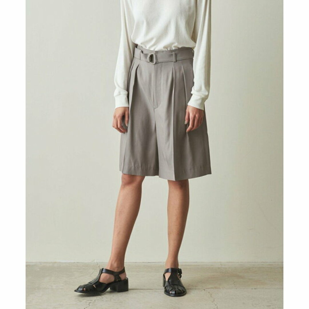 steven alan(スティーブンアラン)の【MD.GRAY】<Steven Alan>TWILL BELTED SHORT PANTS/ショートパンツ レディースのパンツ(キュロット)の商品写真