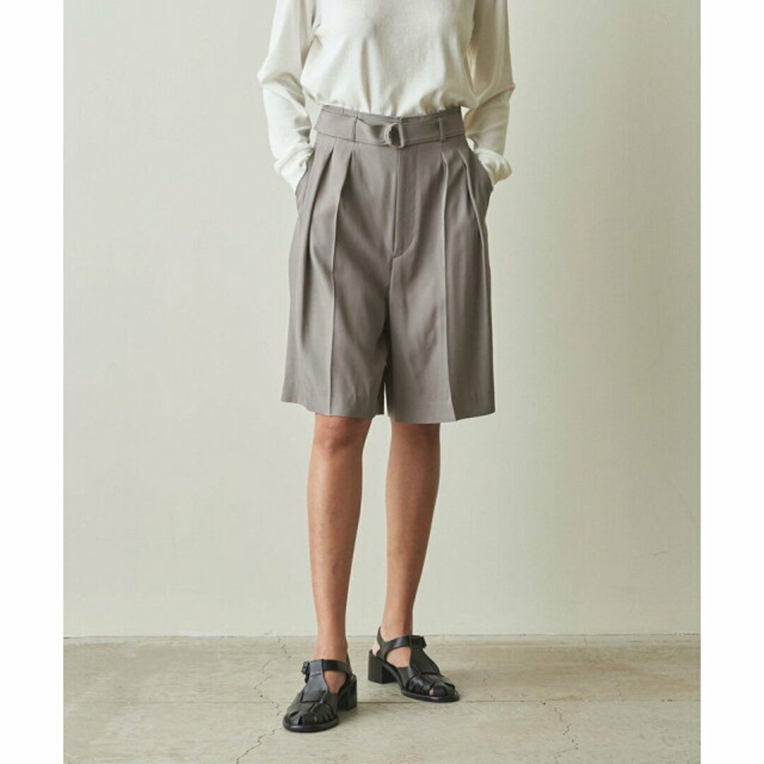 steven alan(スティーブンアラン)の【MD.GRAY】<Steven Alan>TWILL BELTED SHORT PANTS/ショートパンツ レディースのパンツ(キュロット)の商品写真