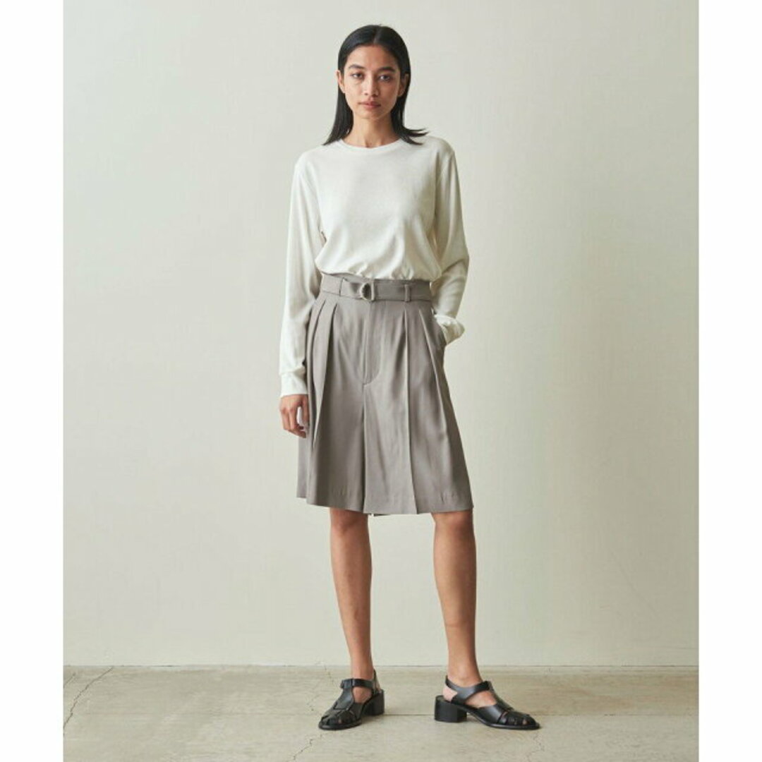 steven alan(スティーブンアラン)の【MD.GRAY】<Steven Alan>TWILL BELTED SHORT PANTS/ショートパンツ レディースのパンツ(キュロット)の商品写真