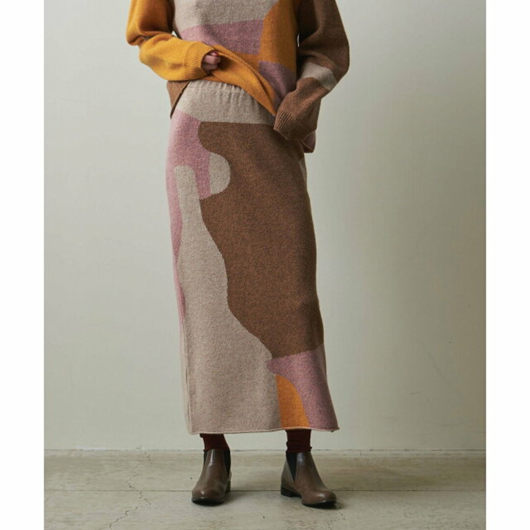 steven alan(スティーブンアラン)の【BEIGE】<Steven Alan>WOOL INTARSIA SKIRT/スカート レディースのスカート(ロングスカート)の商品写真