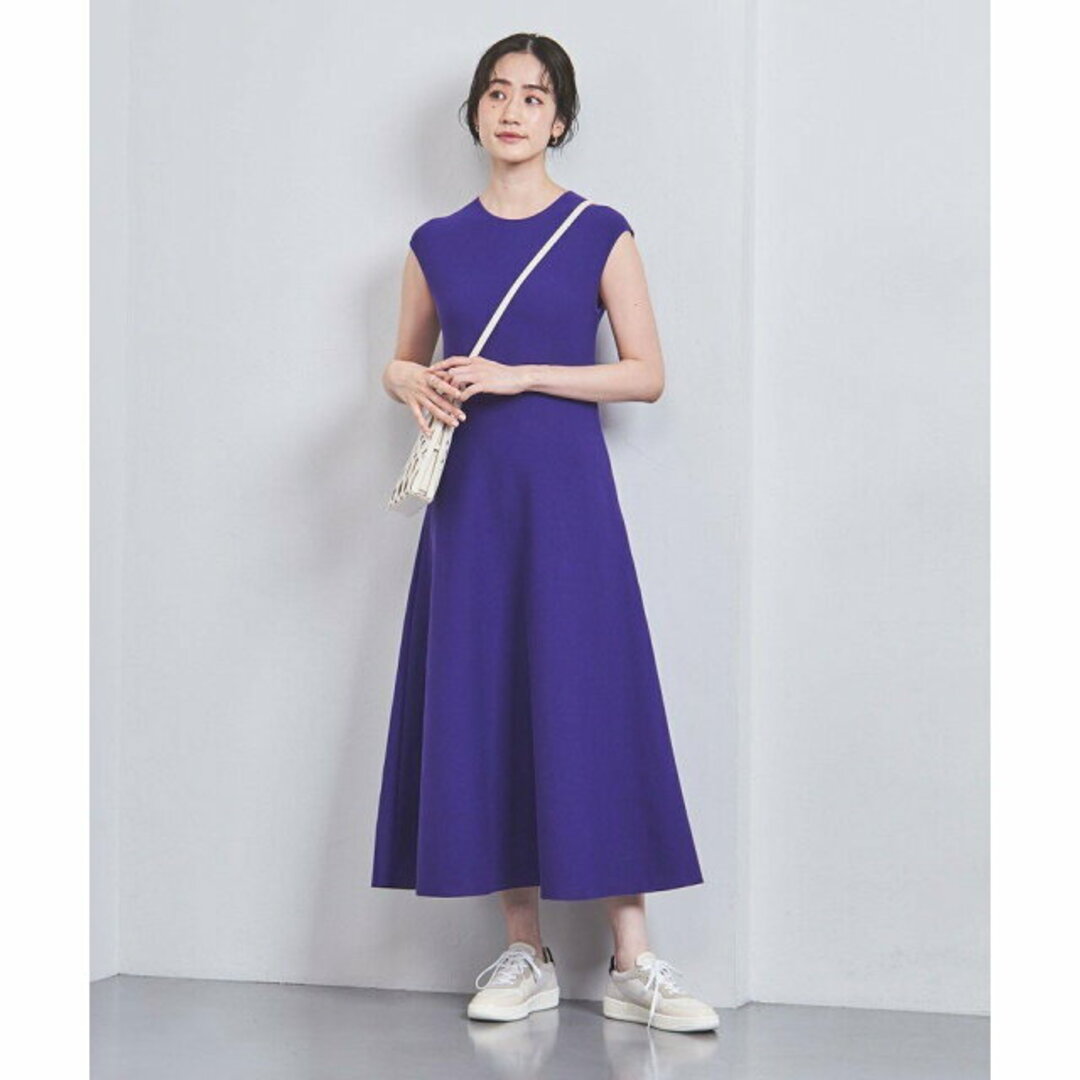 UNITED ARROWS(ユナイテッドアローズ)の【PURPLE】【FREE】フィット フレア ノースリーブ ニットワンピース レディースのワンピース(ロングワンピース/マキシワンピース)の商品写真