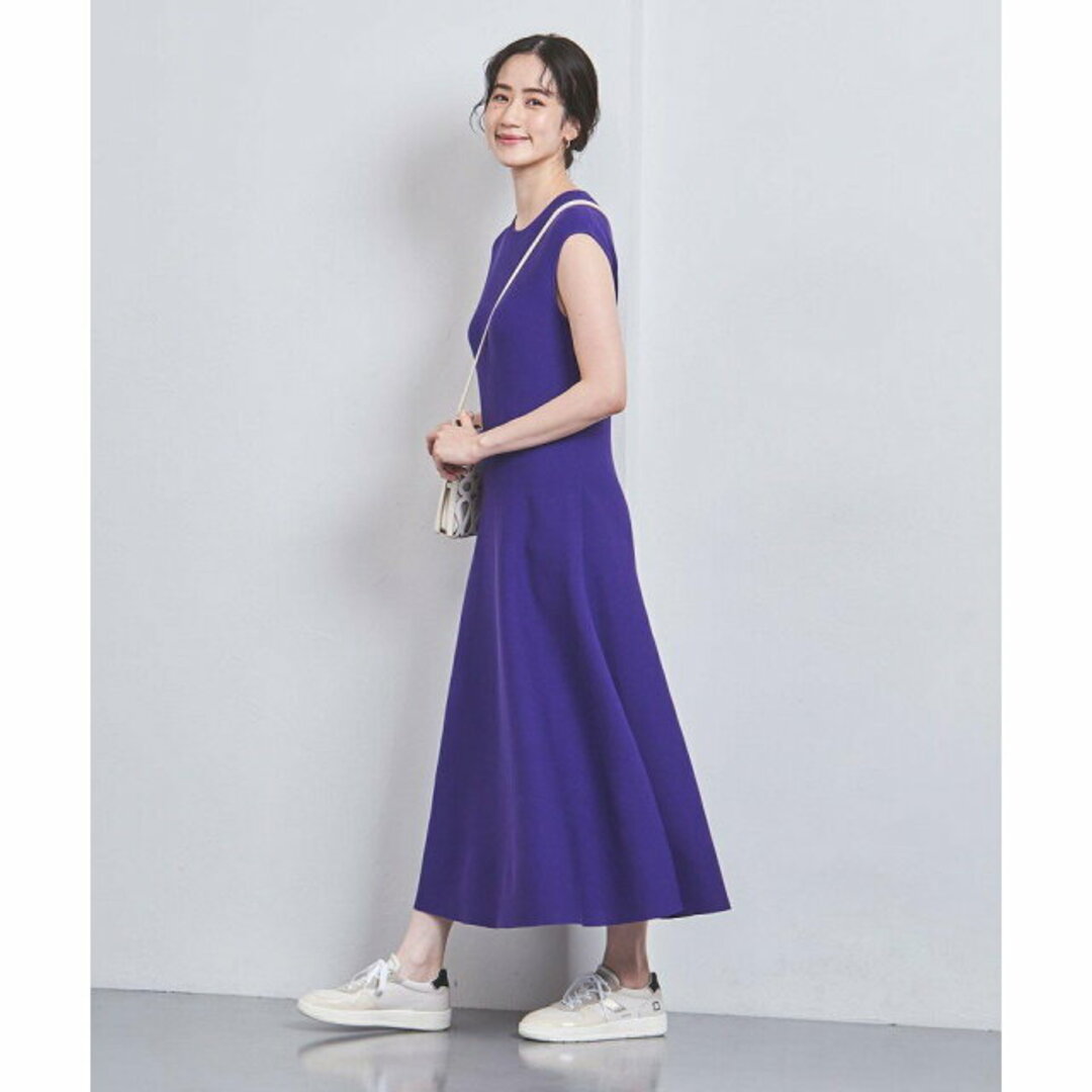 UNITED ARROWS(ユナイテッドアローズ)の【PURPLE】【FREE】フィット フレア ノースリーブ ニットワンピース レディースのワンピース(ロングワンピース/マキシワンピース)の商品写真