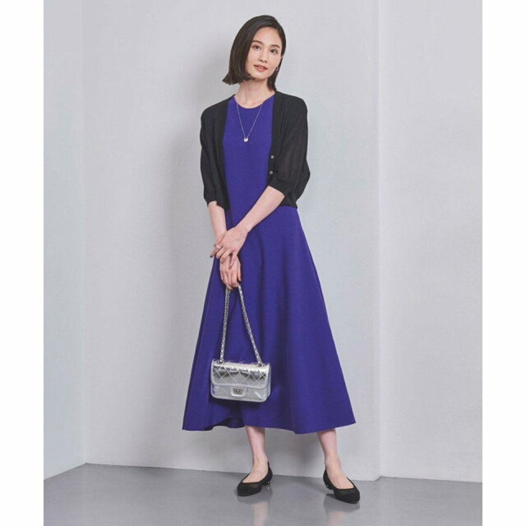 UNITED ARROWS(ユナイテッドアローズ)の【PURPLE】【FREE】フィット フレア ノースリーブ ニットワンピース レディースのワンピース(ロングワンピース/マキシワンピース)の商品写真