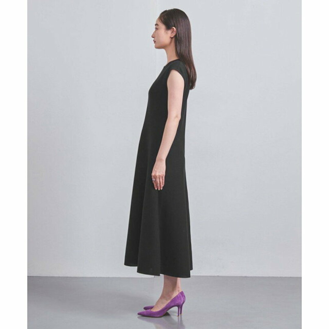 UNITED ARROWS(ユナイテッドアローズ)の【BLACK】フィット フレア ノースリーブ ニットワンピース レディースのワンピース(ロングワンピース/マキシワンピース)の商品写真