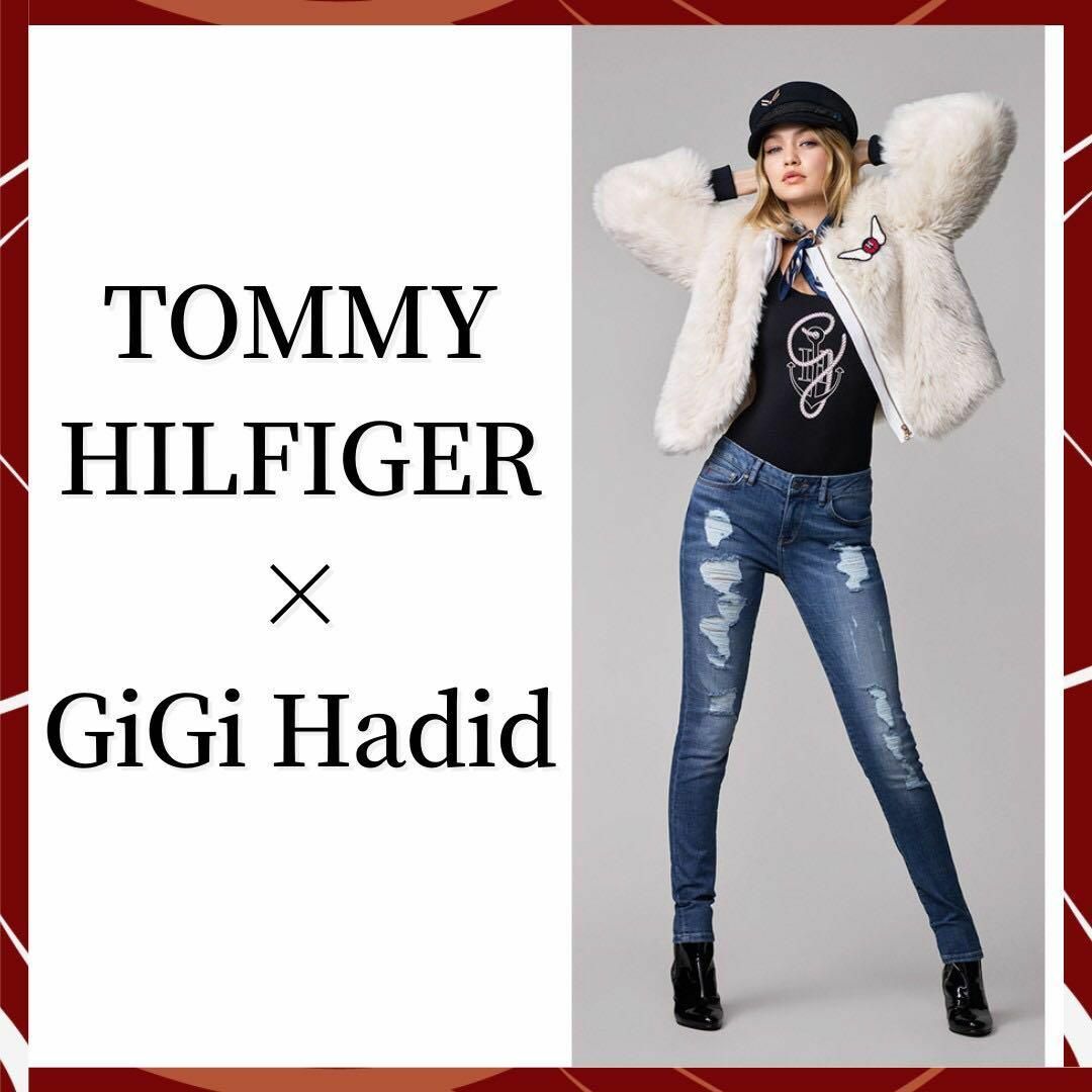 TOMMY HILFIGER(トミーヒルフィガー)の【希少】トミーヒルフィガー-TOMMY×GiGi-ダメージスキニーデニム レディースのパンツ(デニム/ジーンズ)の商品写真