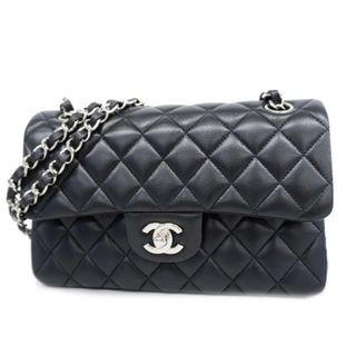 シャネル(CHANEL)の【4ed4457-e-g】シャネル ショルダーバッグ/マトラッセ/Wフラップ Wチェーン/ラムスキン/ブラック/シルバー金具(ショルダーバッグ)