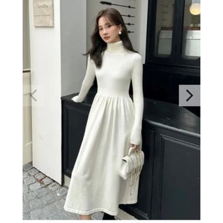 バースデーバッシュ(BIRTHDAY BASH)のHIGH NECK BALLOON KNIT DRESS ニットワンピ(ロングワンピース/マキシワンピース)