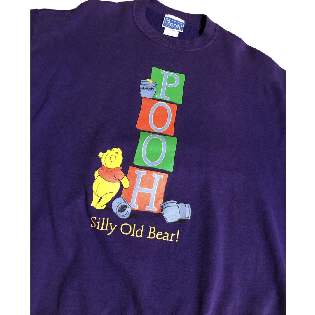 Disney(ディズニー)のDisney pooh プリント　裏起毛トレーナー　アメリカ製XLARGE メンズのトップス(スウェット)の商品写真