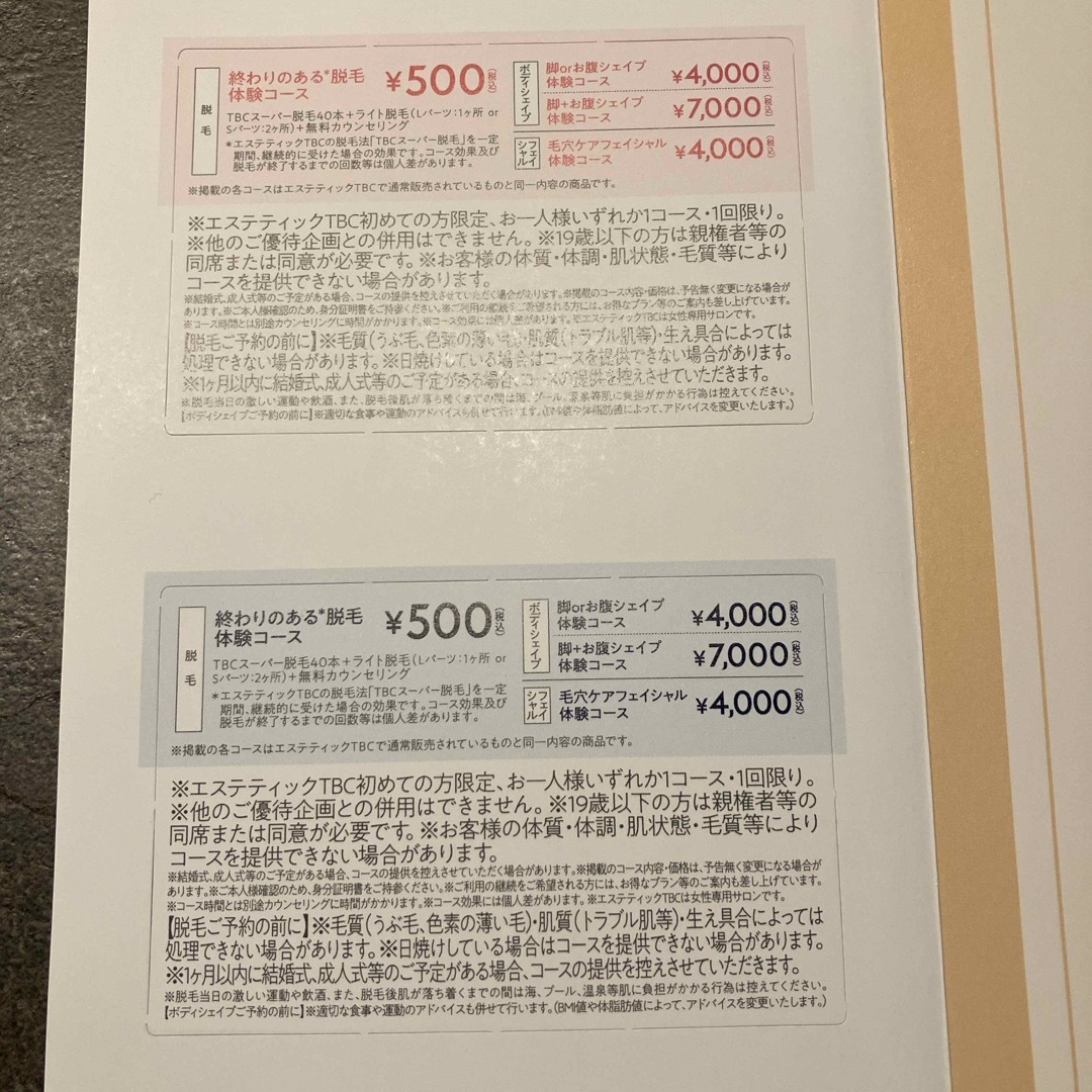 バースデーチケット_エステティックTBC チケットの優待券/割引券(その他)の商品写真