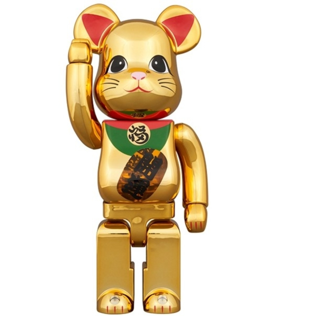 BE@RBRICK 招き猫 開運 金メッキ 発光 400％招き猫