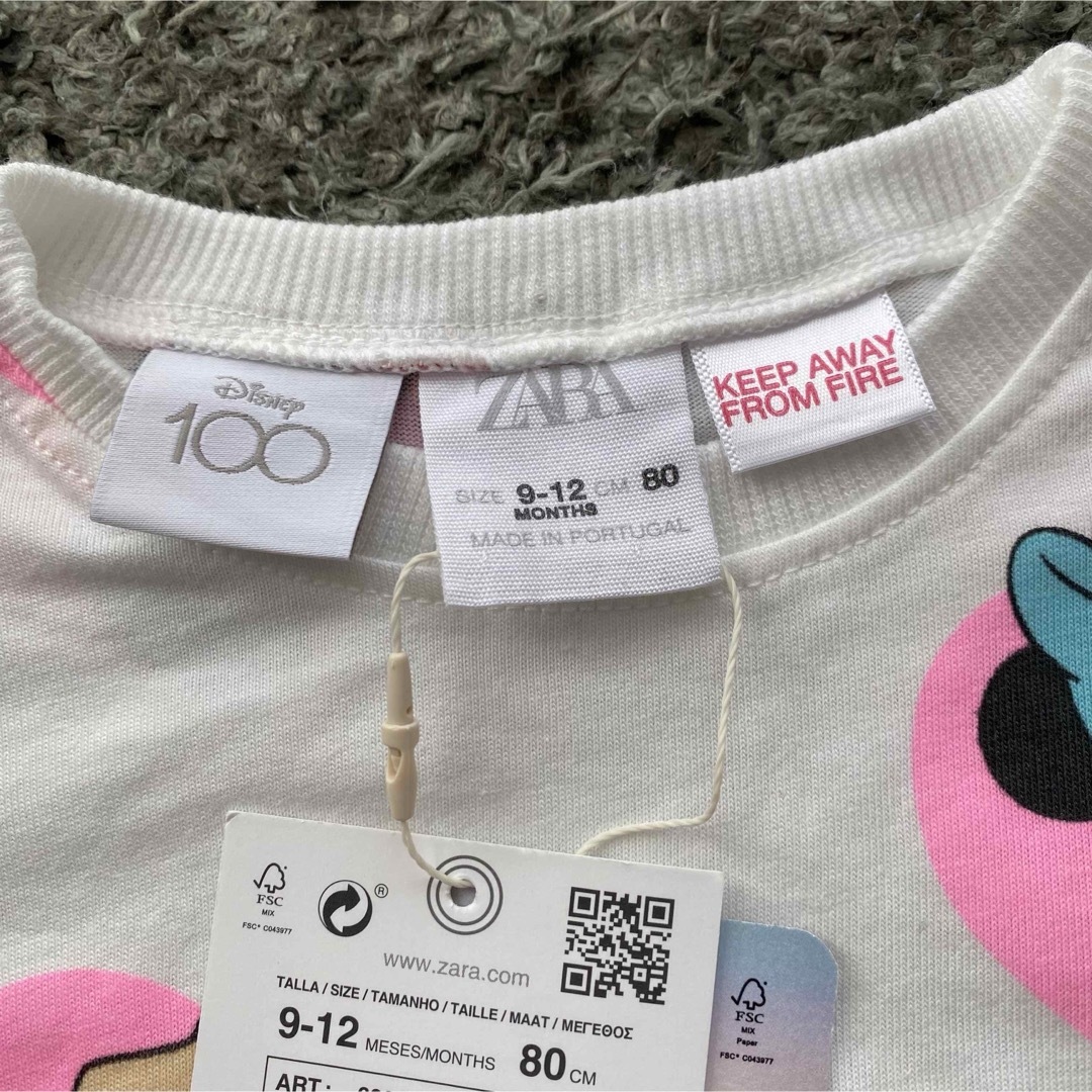 ZARA KIDS(ザラキッズ)のZARA KIDS ディズニー　100周年　Tシャツ　80 キッズ/ベビー/マタニティのベビー服(~85cm)(Ｔシャツ)の商品写真