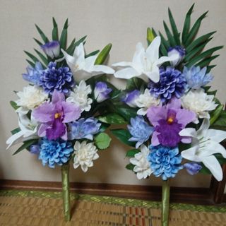 お供え花　仏花　お墓用　法事　お花のみ一対　造花(その他)