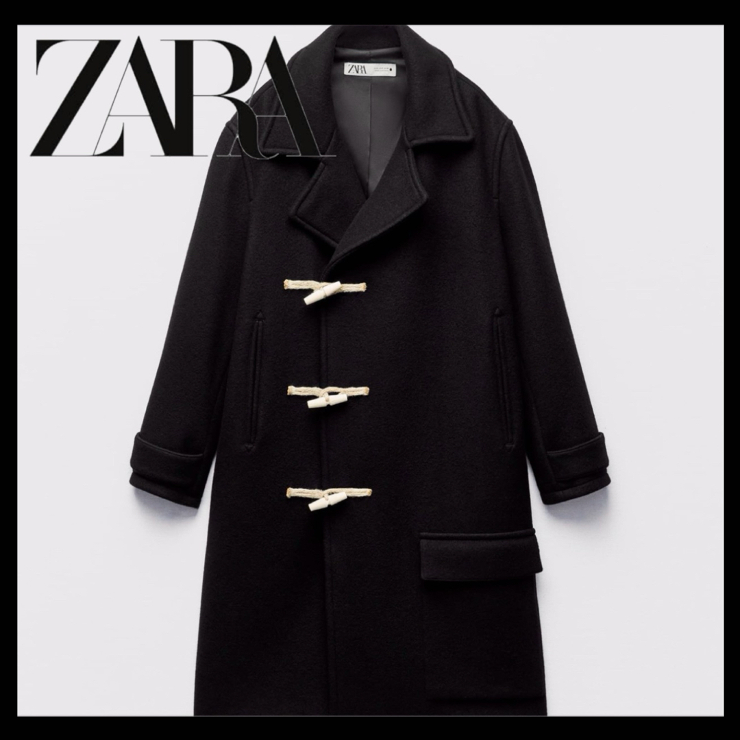 ZARA(ザラ)の【完売】ザラ　ZARA コート　ウール　ロング　ピーコート メンズのジャケット/アウター(ピーコート)の商品写真