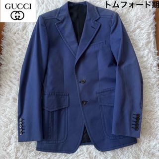 グッチ(Gucci)のGUCCI トムフォード期 テーラードジャケット ネイビー ステッチ 希少 レア(テーラードジャケット)