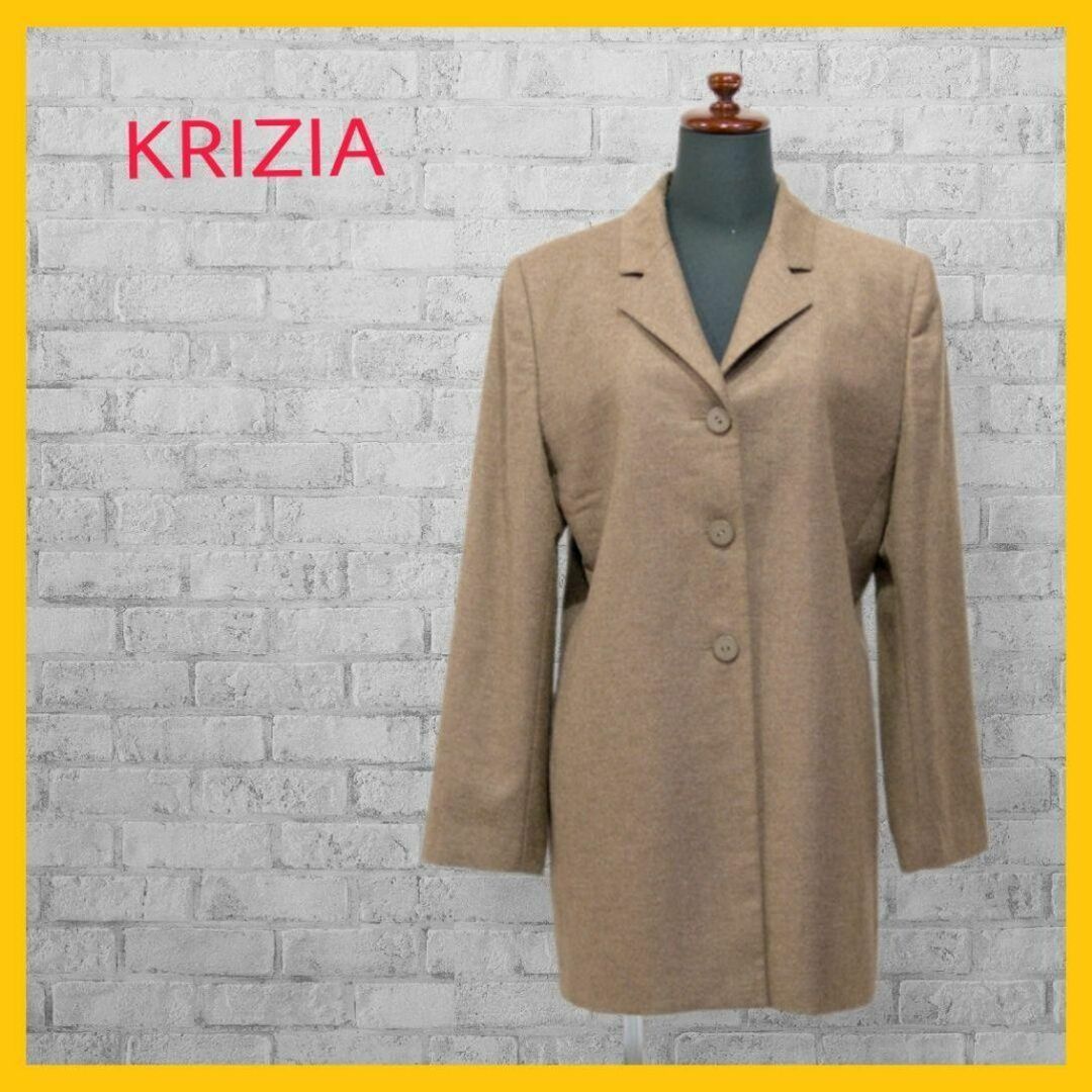 KRIZIA - 美品 クリッツィア カシミヤ テーラード ジャケット ブレザー