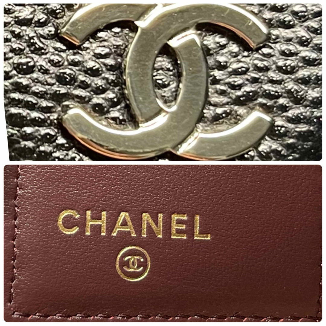 CHANEL(シャネル)のCHANEL ★未使用品　マトラッセ　キャビアスキン  コンパクトウォレット　黒 レディースのファッション小物(財布)の商品写真