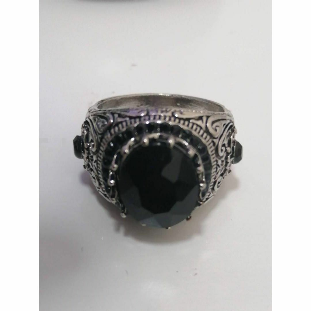 【SALE】リング レディース かわいい アクセサリー ブラック  指輪 18号 レディースのアクセサリー(リング(指輪))の商品写真