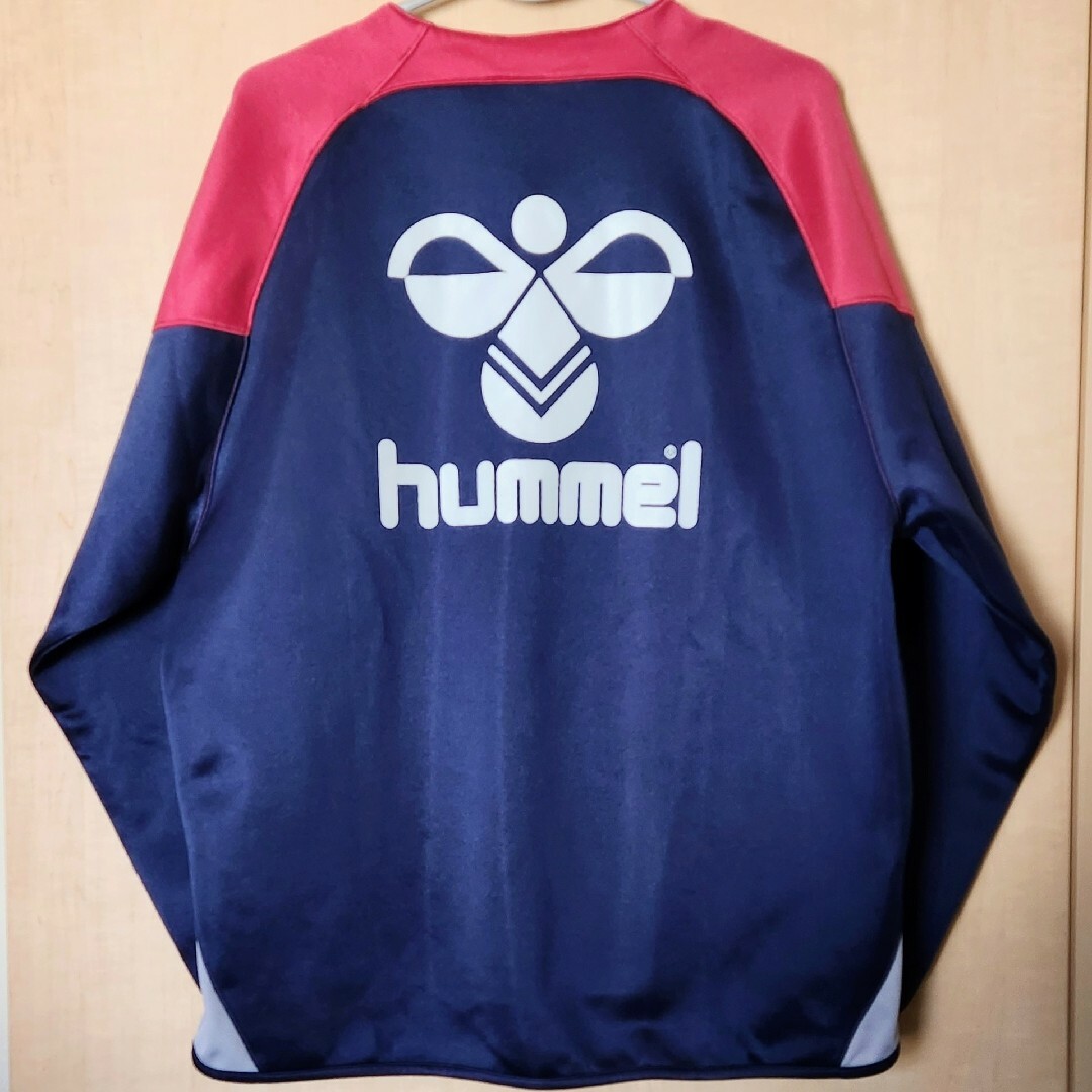 hummel(ヒュンメル)のヒュンメル トレーニング トップ Ｌ 背面 ビッグ ロゴ ジャージ used スポーツ/アウトドアのサッカー/フットサル(ウェア)の商品写真