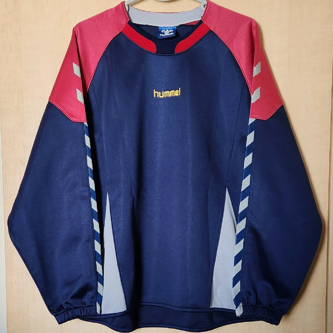 hummel(ヒュンメル)のヒュンメル トレーニング トップ Ｌ 背面 ビッグ ロゴ ジャージ used スポーツ/アウトドアのサッカー/フットサル(ウェア)の商品写真