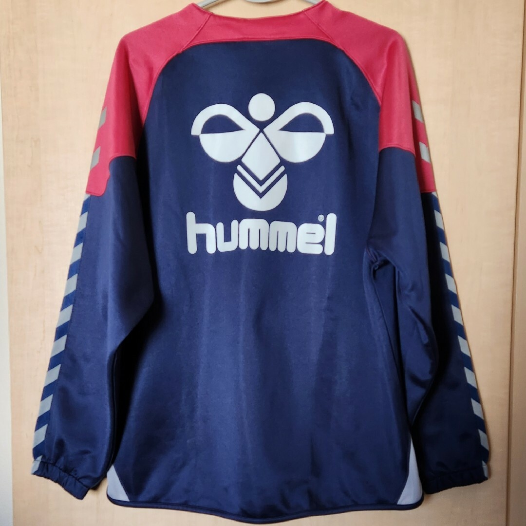 hummel(ヒュンメル)のヒュンメル トレーニング トップ Ｌ 背面 ビッグ ロゴ ジャージ used スポーツ/アウトドアのサッカー/フットサル(ウェア)の商品写真