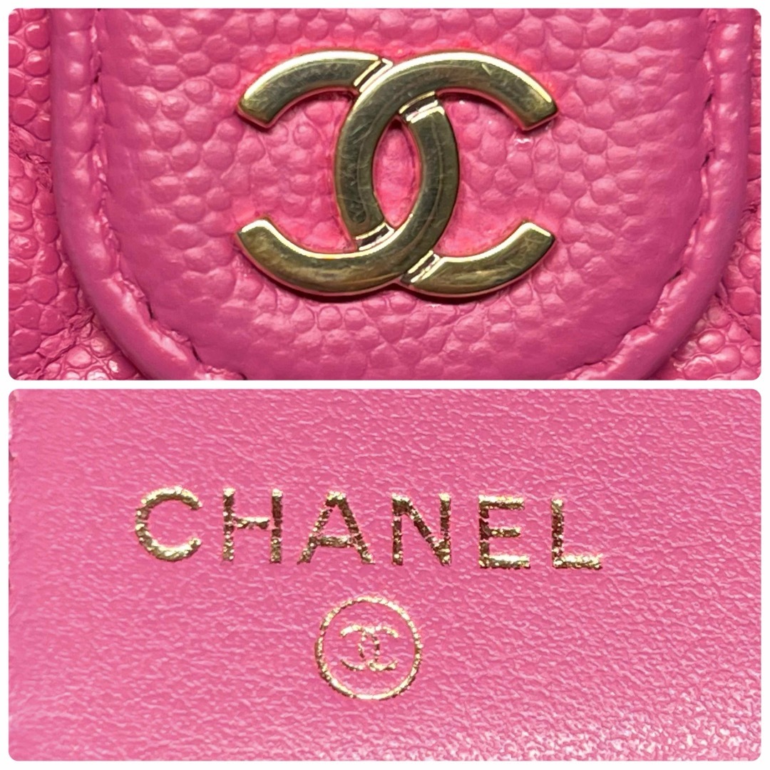 CHANEL - CHANEL マトラッセ キャビアスキン ミニウォレット CHANEL - CHANEL マトラッセ キャビアスキン ミニウォレット