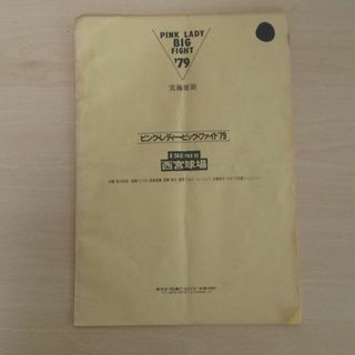 【送料込】ピンクレディー　79年西宮球場コンサート　実施要領　2(アイドルグッズ)