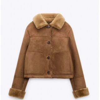 ZARA - ZARA ショート ダブルフェイス フェイクスエード ジャケットの