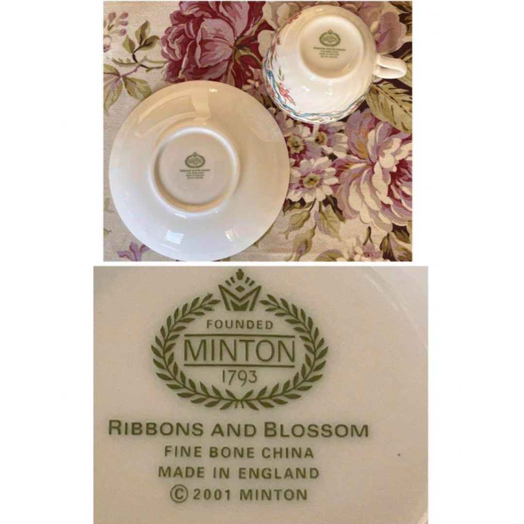 MINTON(ミントン)の【レア美品】ミントン★リボン&ブロッサム★C/S インテリア/住まい/日用品のキッチン/食器(食器)の商品写真