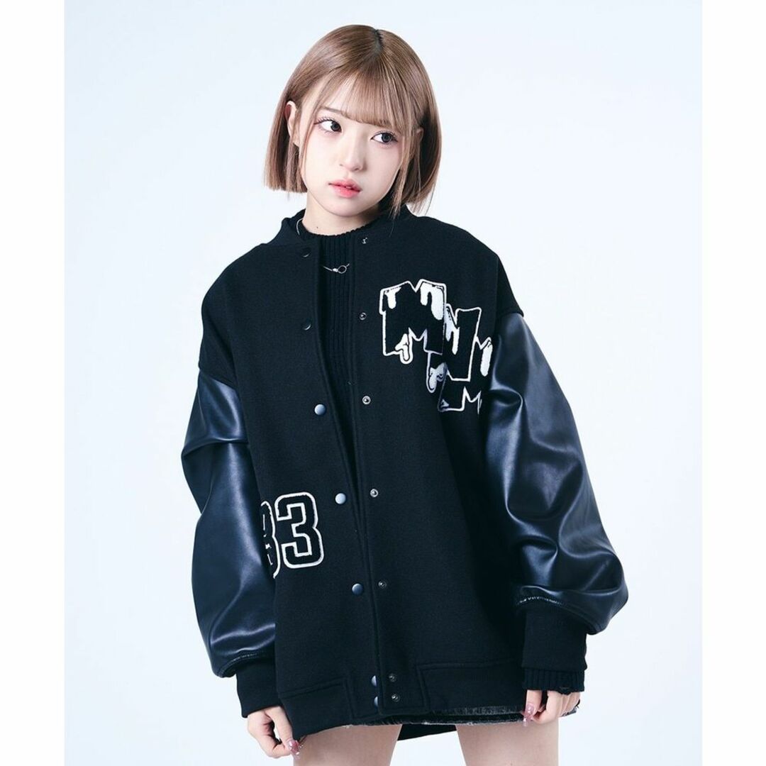 Right-on(ライトオン)の新品 M mnmスタジャン ブラック Right on minami みなみ レディースのジャケット/アウター(スタジャン)の商品写真