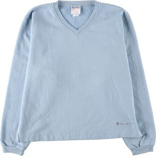 チャンピオン(Champion)の古着 チャンピオン Champion Vネック ワンポイントロゴスウェットシャツ トレーナー レディースL /eaa379252(トレーナー/スウェット)