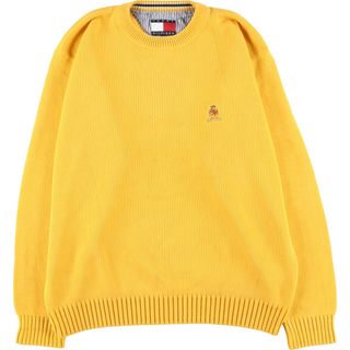 トミーヒルフィガー(TOMMY HILFIGER)の古着 90年代 トミーヒルフィガー TOMMY HILFIGER コットンニットセーター メンズL ヴィンテージ /eaa415935(ニット/セーター)